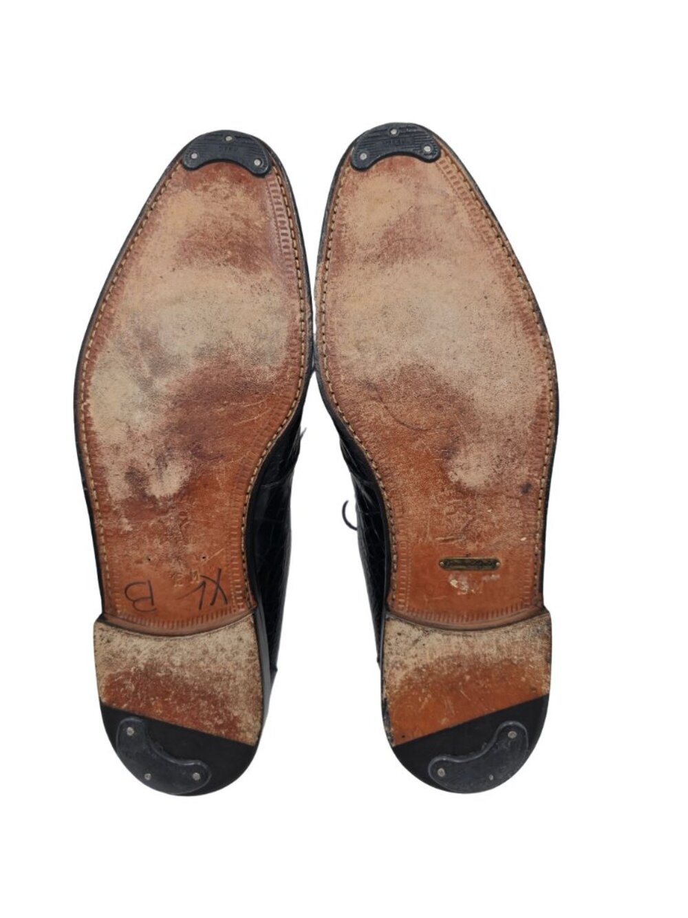 Vintage Exotic Full Alligator Men 15 Black Dress Shoes Paolo De Marco Oxfords - Picture 4 of 14